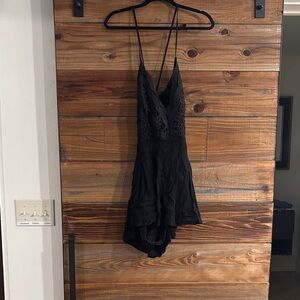 Lulu's Black Lace Jumpsuit